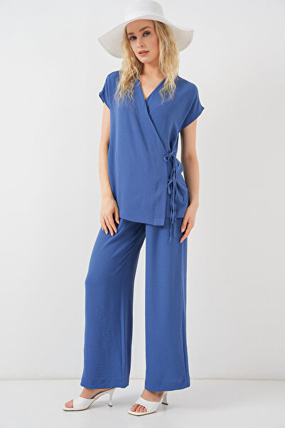 Bigdart Women's Short Sleeve Lace-Up Ayrobin Double Suit 6741 - Indigo