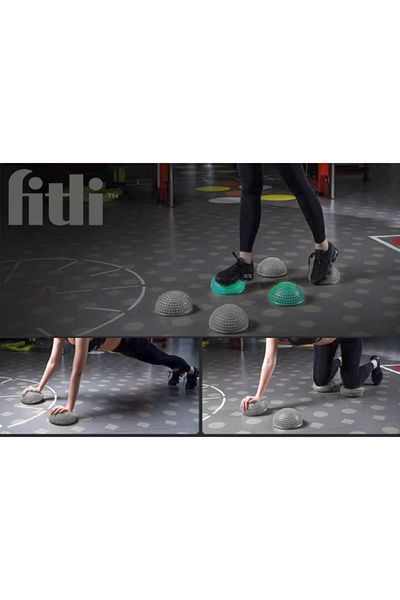Fitli Set doua emisfere senzoriale pentru exercitii de echilibru, 16 cm, Negru
