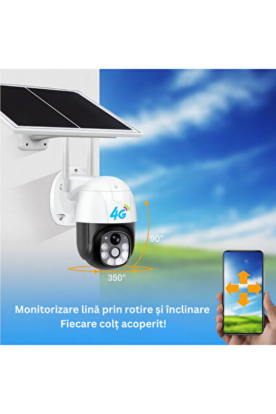 ZanaCasei Camera de Supraveghere cu SIM 4G, Panou Solar si Senzor de Miscare