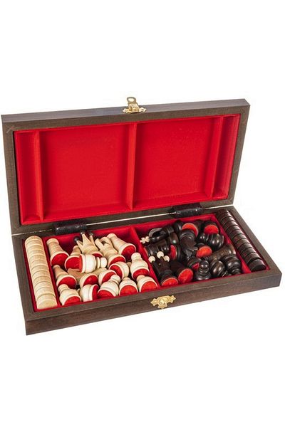 ideal STORE idealSTORE Wooden Chess and Backgammon Game, Dimensions 31 x 31 x 2 cm, Durable Elegant, Trains