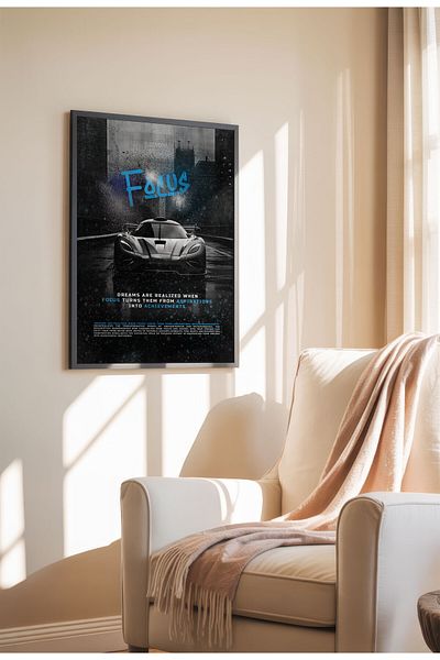 21mxm Motivational Car Poster, No Frame Canvas, "Hardest Worker" Quote, Drive to Win 2025