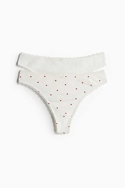H&M 2-pack pointelle thong briefs