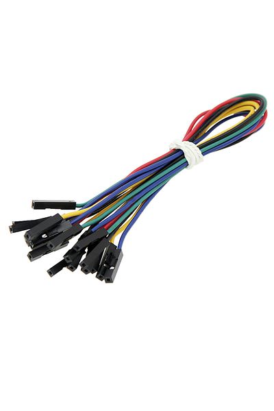 OEM Set of 10 Jumper cables female-female, length 20cm, multicolor