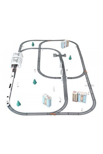 ideal STORE Electric circuit TRAIN TOY IdealStore- Size 9 m Includes 5 buildings, bridge with tunnels, 43 pieces as