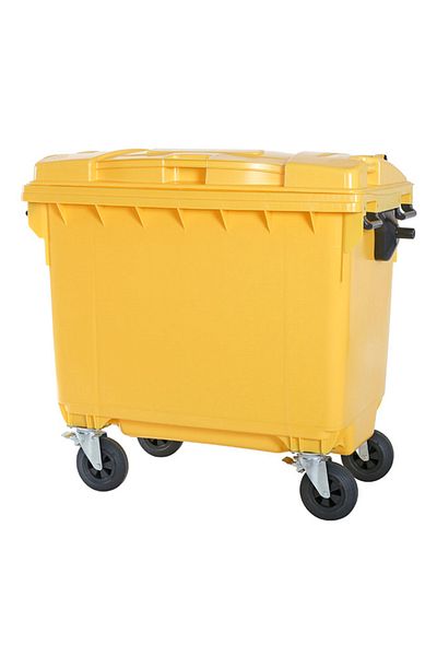 ideal STORE idealStore EcoPub Professional Container, Flat Lid, 360 Rotation Wheels, Virgin Plastic, Zinc Metal