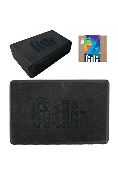 Fitli Cub pentru Yoga si Pilates, 23x15cm,FitLi, Negru