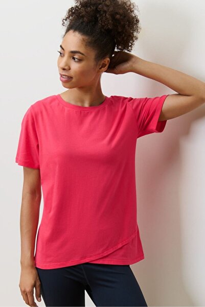 Tchibo Women Sportswear Fit Short Sleeve Outdoor T-Shirt, Pink