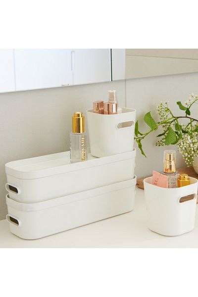 Orthex SmartStore Compact Slim Storage Box, White, 29.1x 9.4x6.1 cm