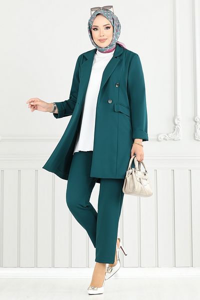 ModaMerve Blazer Jacket Suit 3803Mp930-M Petrol