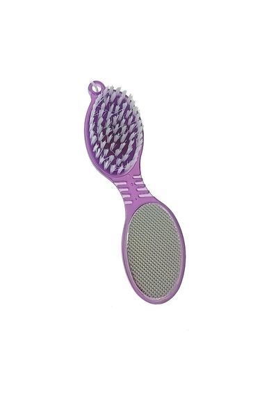 OEM Pedicure tool with brush, pumice stone, file and polishing pad, 026-V22 25370, purple