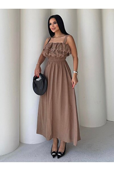 EGZOTİK ASORTİK Рокля с волани и дантела с еластична талия