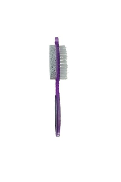 OEM Pedicure tool with brush, pumice stone, file and polishing pad, 026-V22 25370, purple