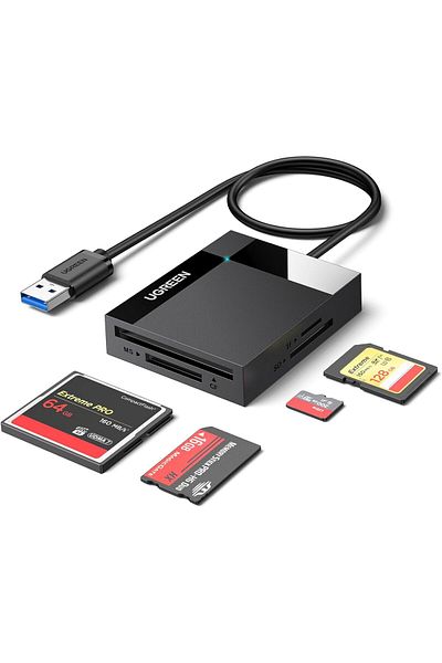 Ugreen USB 3.0 SD Card Reader 4-in-1 Micro SD Card Reader Memory Adapter - Black