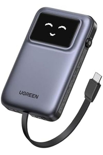 Ugreen Uno Power Bank with Built-in USB-C Cable 10,000mAh Portable Charger PD 30W Fast Charging Batt