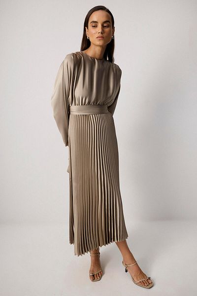 Touché Privé Pleated Satin Dress