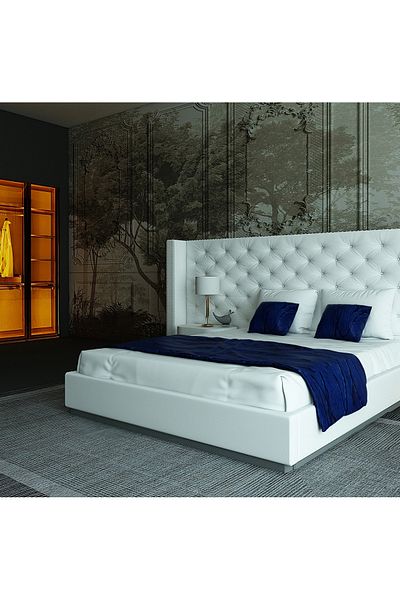 KARAT design Navy Blue Luxury Hotel Style Double Bed Throw Pillow Cover and Runner Set