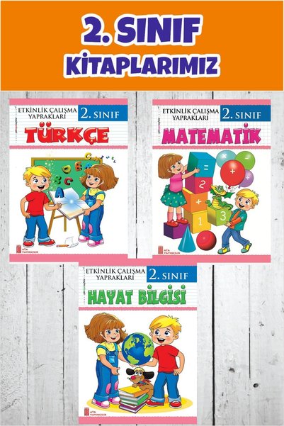 Ata Yayıncılık 2.Sınıf Türkçe -Matematik-Hayat Bilgisi Etkinlik Yaprakları Seti