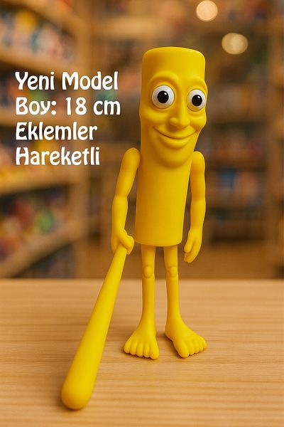 expres hediye Tung Tung Sahur Brainrot Jointed New Model, 18cm, Quality Printing Tung Tung