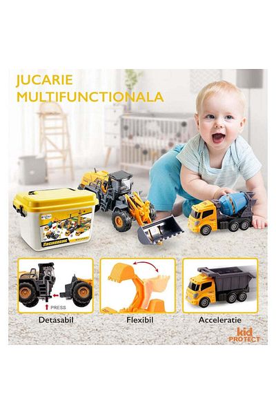 KidProtect Busy Builders Children's Construction Set, Yellow