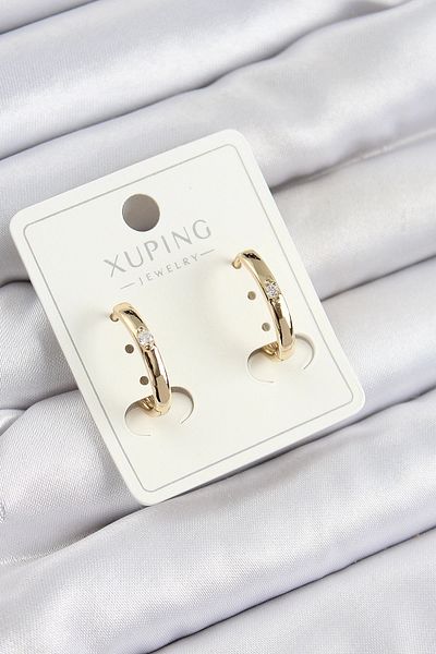 Clariss Xuping Zircon Stone Oval Model Gold Color Women's Earrings