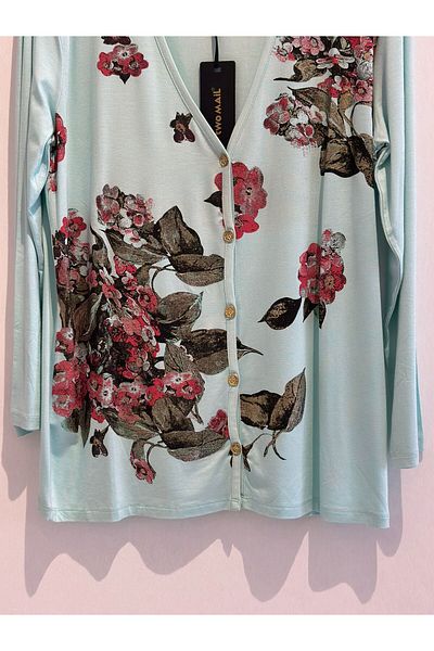 FUAT GÜRSEN Cardigan din bumbac pieptănat cu modele florale
