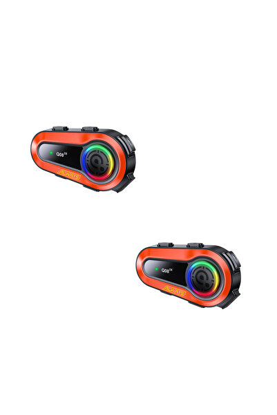 leeways 2 ADET Q08 2X 1000m Telsiz Mesafeli Özellikli 2 Kişi Bağlantılı Bluetooth Kask Kulaklık Ekranlı Fene