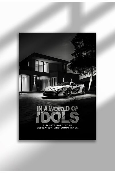 21mxm Frameless Motivational Wall Poster, Supercar Art, "Stop Until Proud" Quote, Fast Mindset 2025