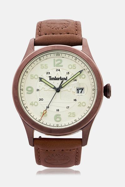 Timberland ساعة رجالية TDWGB2237503 جلدية تناظرية 42 مم، بنية