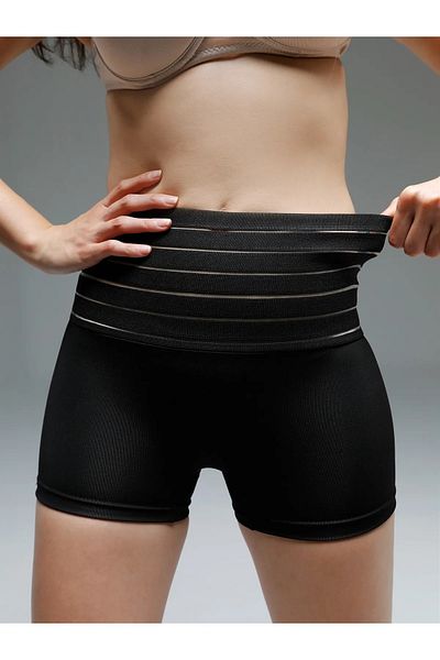 REYNEV Black Boxer Corset for Abdominal and Belly Tightening, Tightening and Hip Lifting