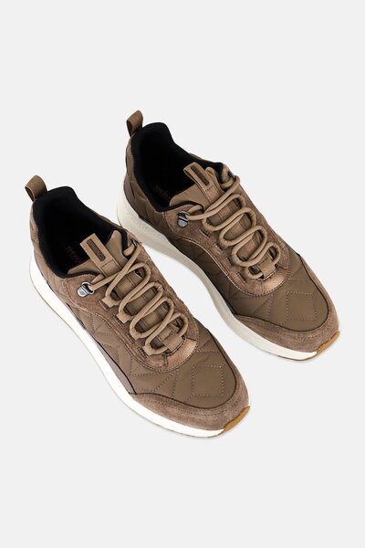 Geox Women D Spherica Actif X2 Lace Up Sneakers Shoes, Taupe