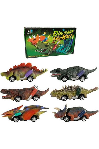 KidProtect Set of 6 Dinosaur Toy Cars for Children, KidProtect Jurassic Speeders, 3 years+