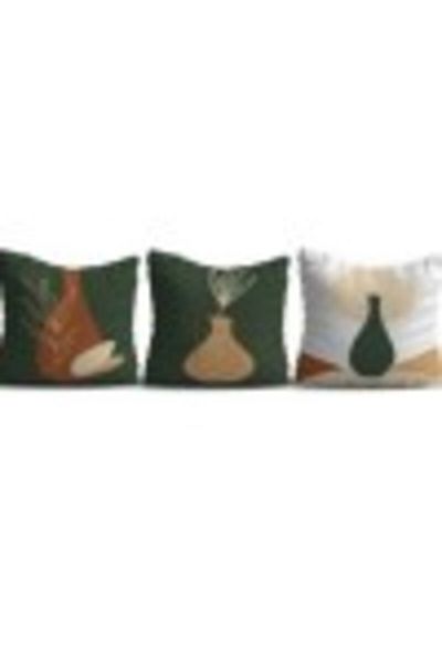 Lenjerii Deosebite Set 3 fete perna decorative 43x43cm, Model Abstract KIR 127