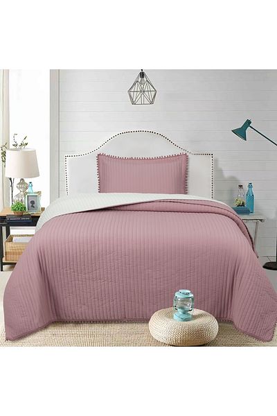 Bella Home Sofia Pompom Single Bedspread Set - 180X240 cm
