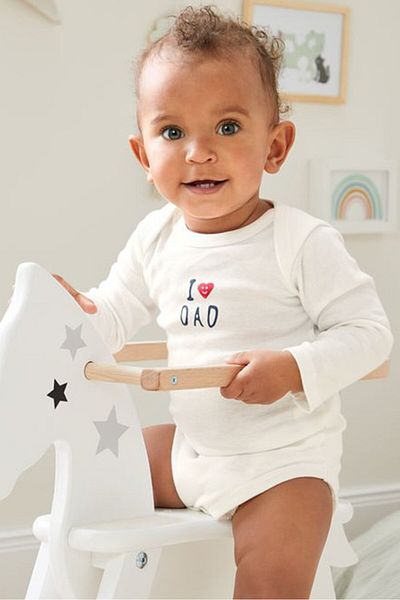 Tchibo Toddler Unisex 5 Pcs Organic Cotton Long Sleeve Graphic Bodysuits, White