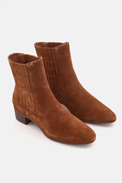 Tchibo حذاء نسائي من جلد السويد، بني