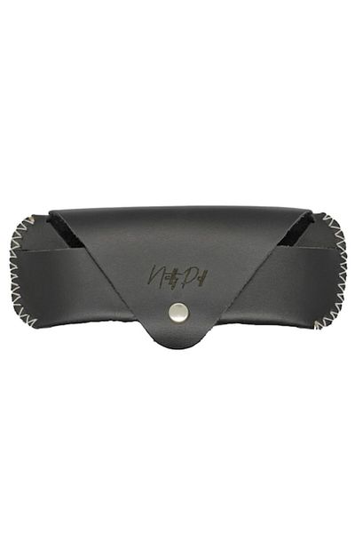 Natty Pell Handmade Black Leather Glasses Case