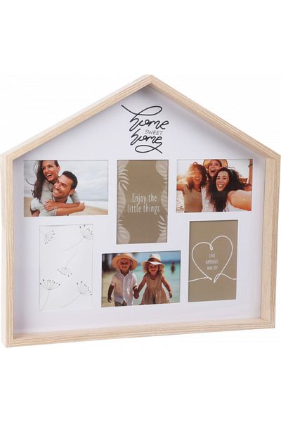 Koopman Photo Frame Collage Home Sweet Home in House Shape, 6 Pictures