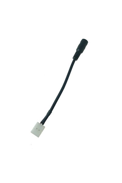 OEM 8mm LED strip power cable, with 2.1/5.5mm female connector to 2-pin connection, length 15cm, black