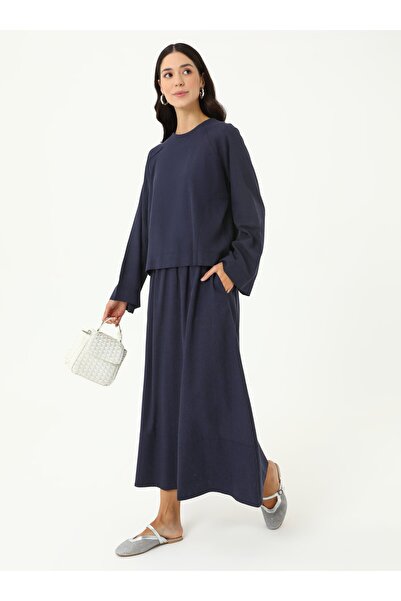 Benin Блуза та спідниця з суміші льону - Синій - Бенін