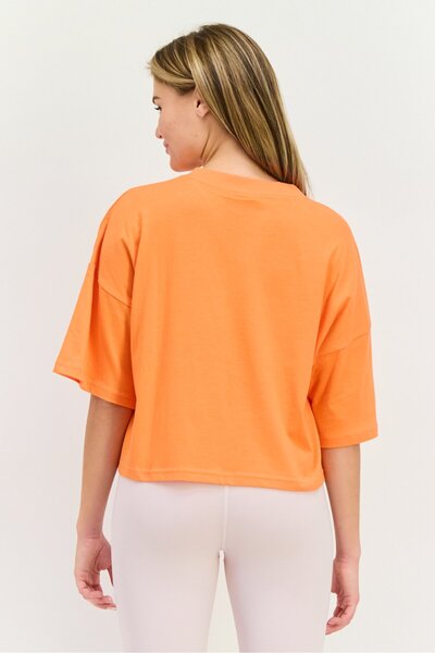 Puma Women Over Size Short Sleeve Outdoor Top, Orange