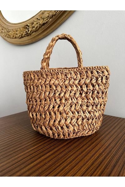 Yerli hand knitted straw bag