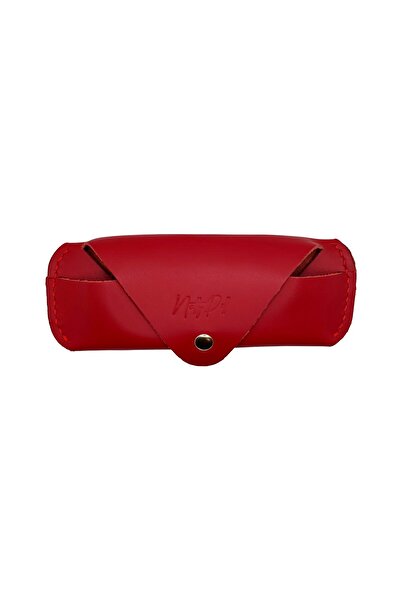 Natty Pell Red Leather Glasses Case, Handstitched