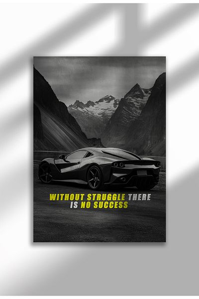 21mxm Motivational Canvas Poster, GT-R Night Drive Art, "Crave Success" Quote, Fuel Your Hustle 2025