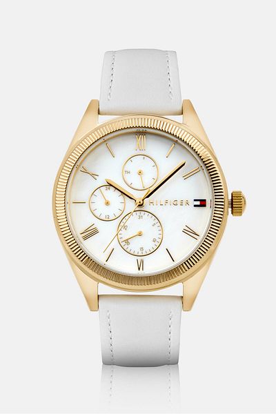 Tommy Hilfiger Women 1782594 Leather Watch 34 mm, White