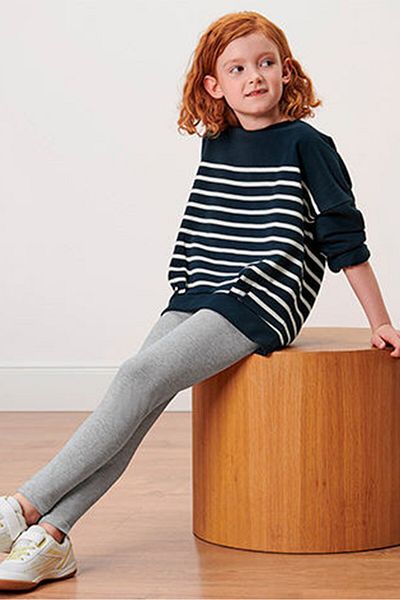 Tchibo Kids Girl 2 Piece Plain Pull On Leggings, Blue