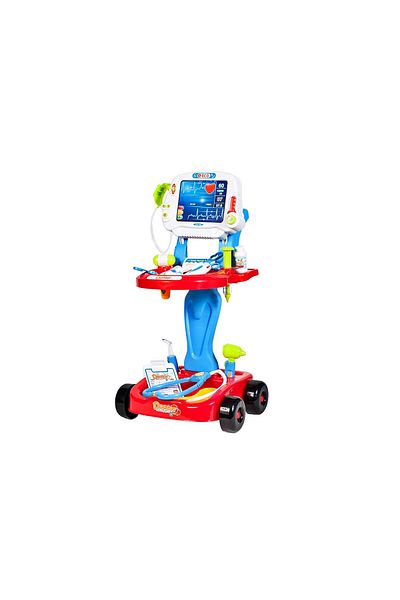 Est Set de Rol Complet Interactiv si Creativ, Micul Doctor, Carucior pe 4 Roti, 17 Accesorii incluse, Po