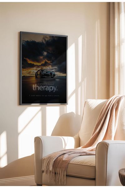 21mxm Frameless Motivational Wall Poster, Supercar Art, "Stop Until Proud" Quote, Fast Mindset 2025