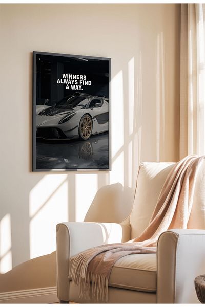 21mxm Motivational Canvas Poster, GT-R Night Drive Art, "Crave Success" Quote, Fuel Your Hustle 2025
