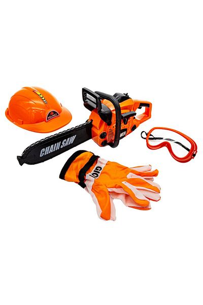 OEM Chainsaw and protective equipment play set, +3 years, Orange/Black