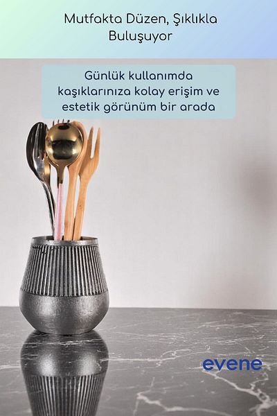 Evene Suport pentru tacâmuri de blat Suport decorativ pentru tacâmuri vertical Cilindru Suport pentru tacâmuri argintiu Culoare antică Model 88